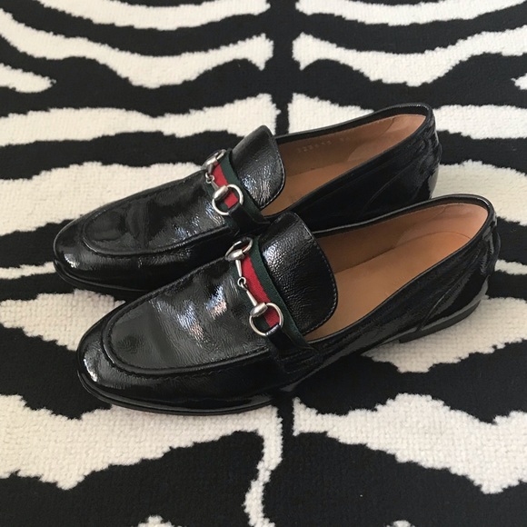 gucci patent leather loafers